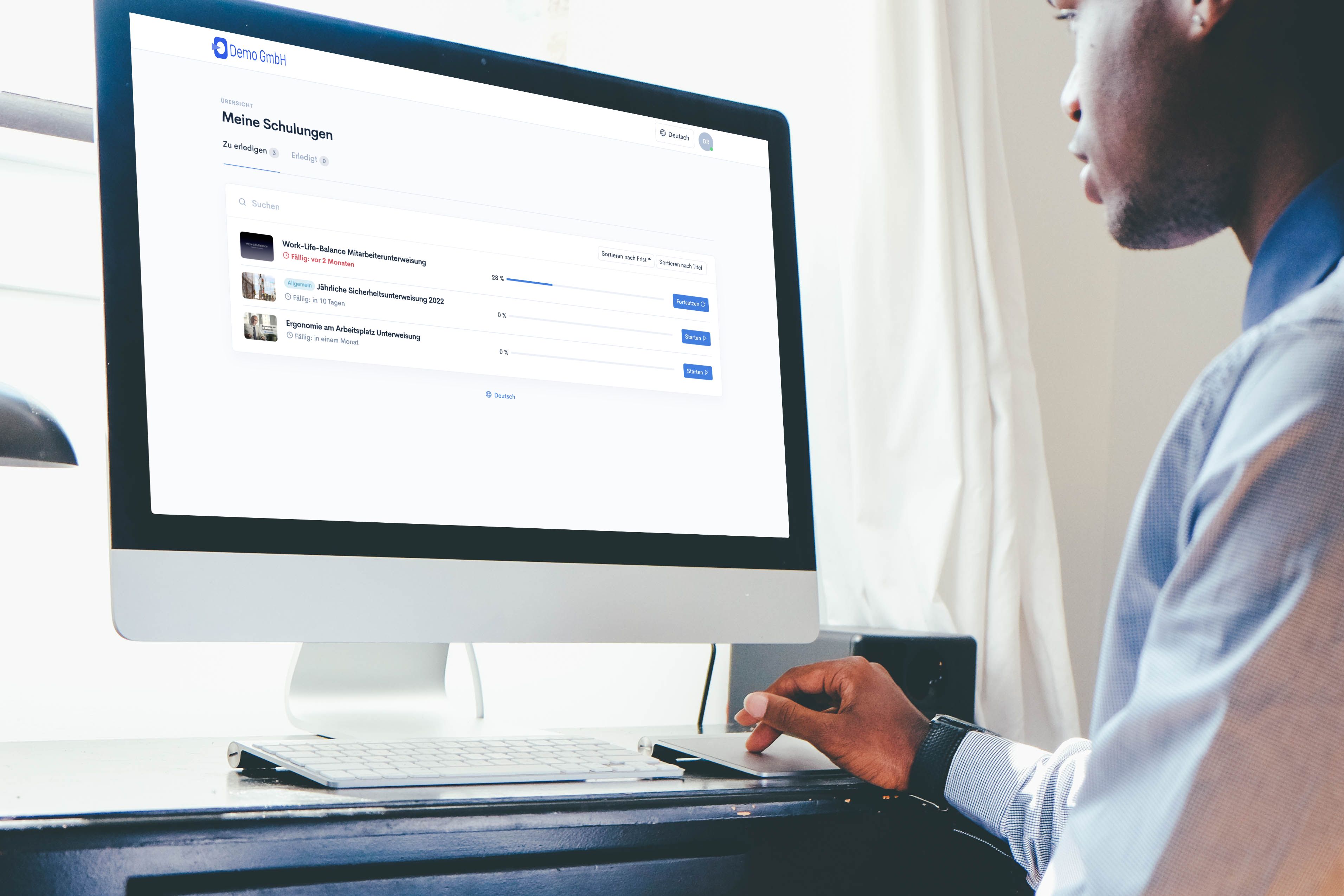 Dashboard view of Schulungstool.de